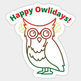 Happy Holidays owl shirt | Funny Christmas shirt Sticker
